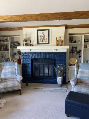 Fireplace and Shelves